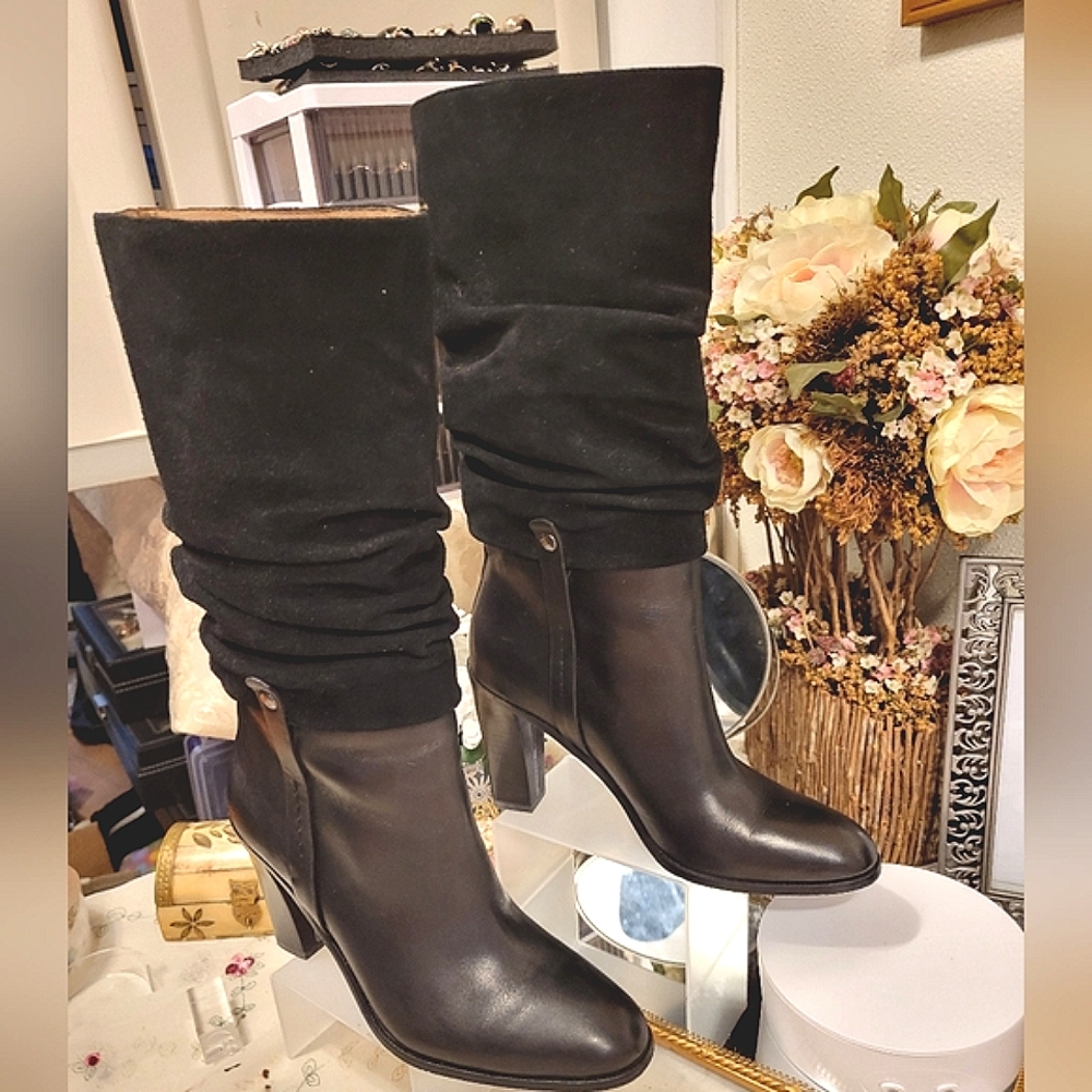 NEW DONALD J. PLINER Odessa LEATHER SUEDE CLASSY Elegant Knee-High Boots 6.5 - Picture 4 of 15